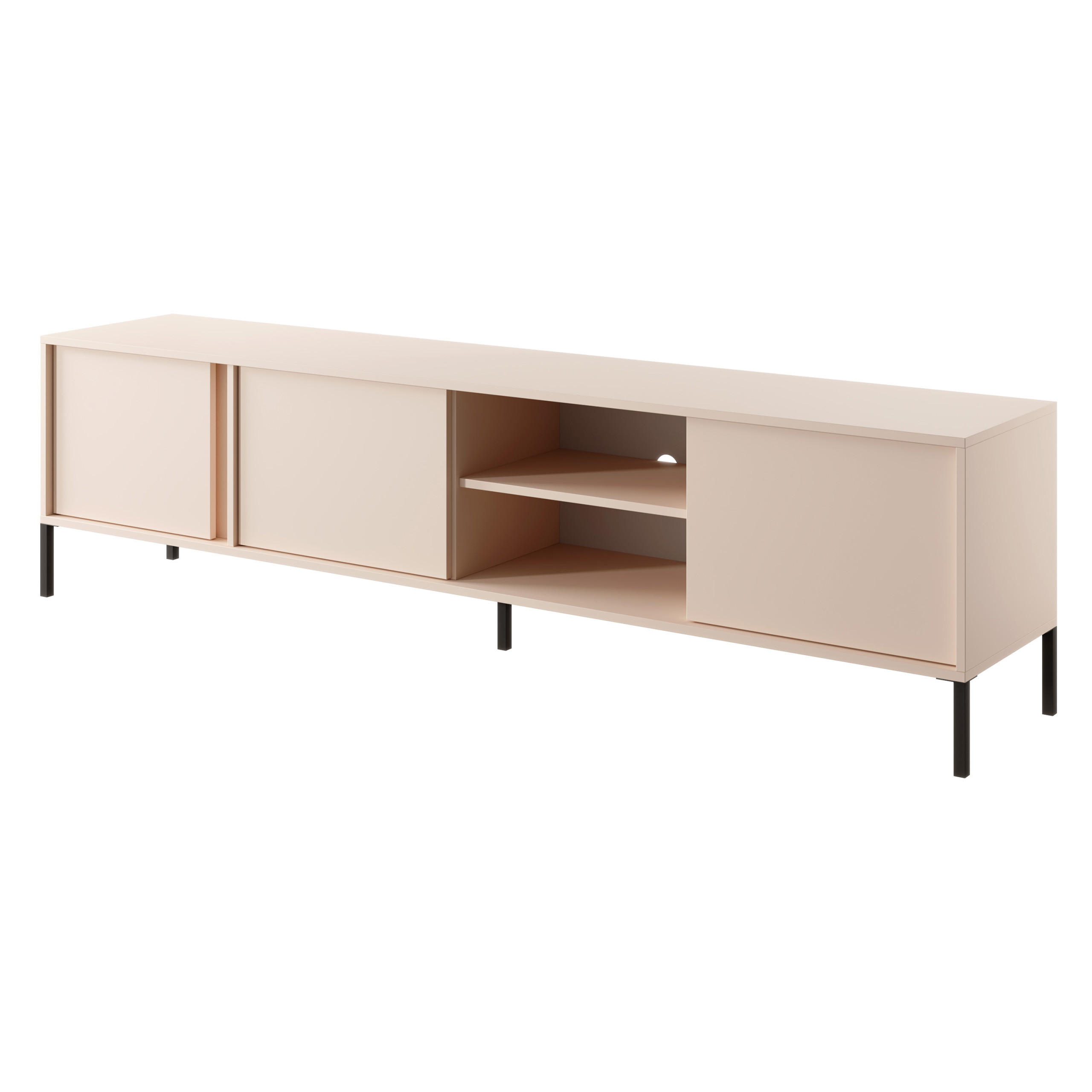 LOWBOARD DASTINO 202,9x39,5x53,4 cm mit 2 Türen Beige - Beige, Holzwerkstoff (202.9/53.4/39.5cm) - MASSENO