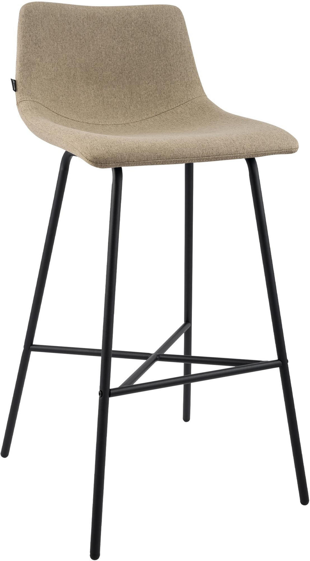 BARHOCKER Stoff Taupe - Taupe/Schwarz, Textil/Metall (44/98/49cm) - CLP