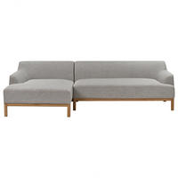ECKSOFA 3-Sitzer Stoff Hellgrau rechtsseitig Sosjo - Hellgrau, Textil (251/132cm) - Beliani