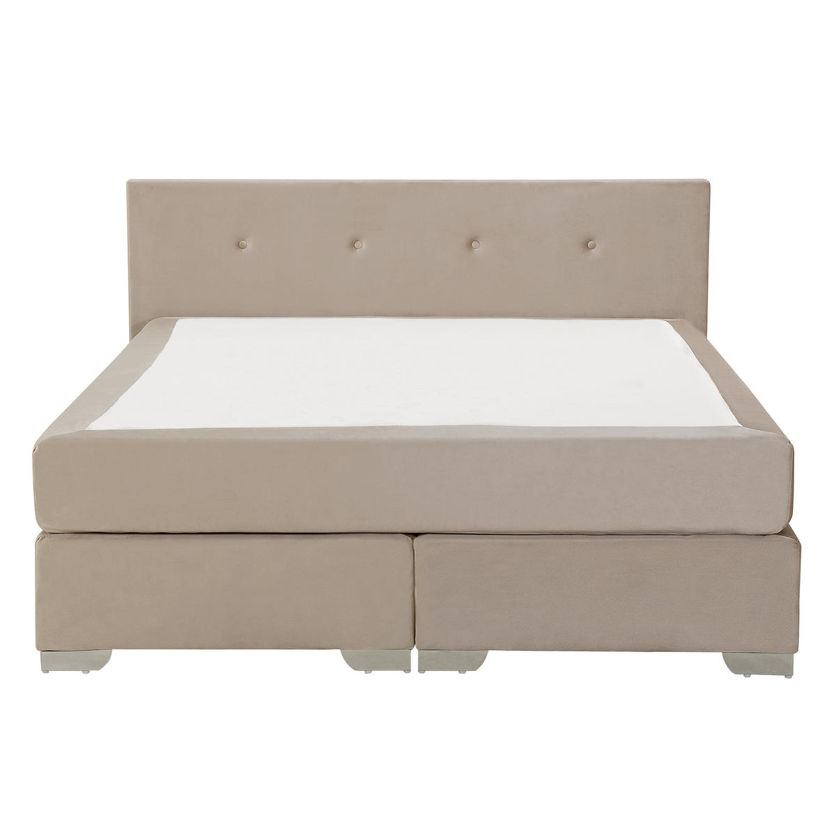 BOXSPRINGBETT 160/200cm Helles Beige Consul - Beige, Textil (160/200cm) - Beliani