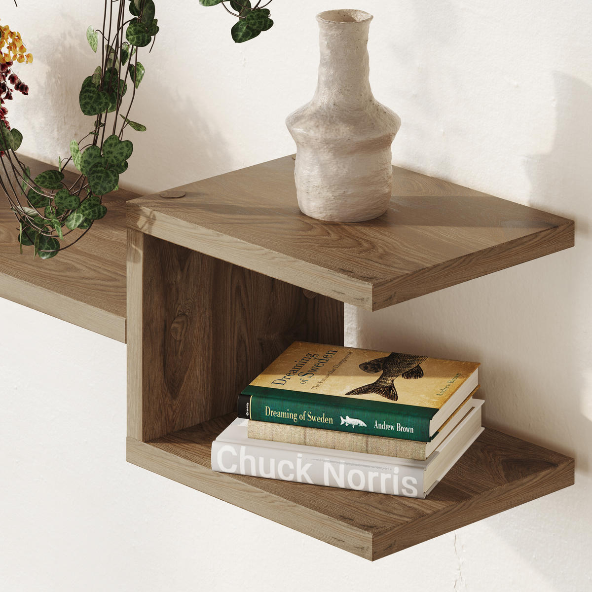 WANDBOARD Fork 2er-Set Whiskey Eiche 75/19,6/18,2 cm - Dunkelbraun, Holzwerkstoff (74.5/18.2/19.6cm) - Decortie