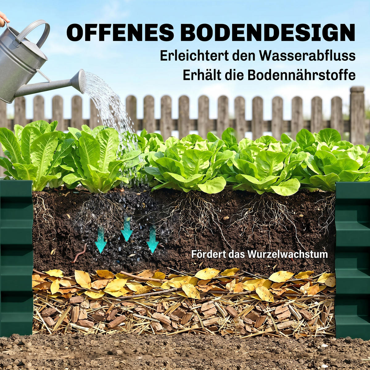 HOCHBEET, Grün - Grün, Metall (60/30.5/120cm) - Outsunny