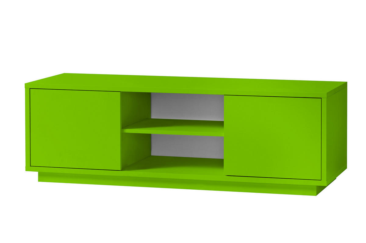TV-LOWBOARD Eyecatcher farbige HiFi-Kommode mit zwei Türen und zwei Fächern - Grün, Holzwerkstoff (140/45/38cm) - Aileenstore