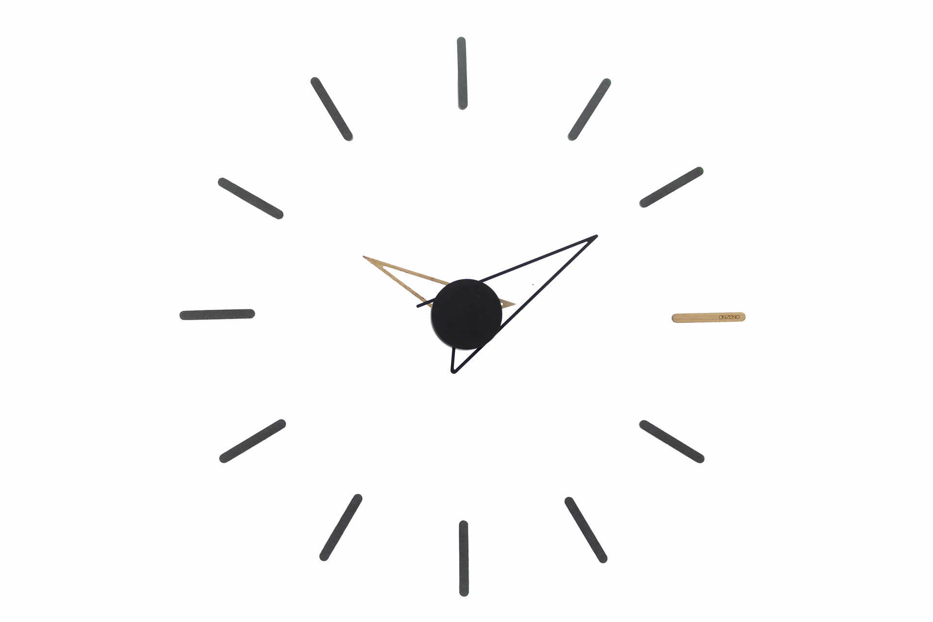 Onzeno Wanduhr Schwarz 0.8x80x1 cm