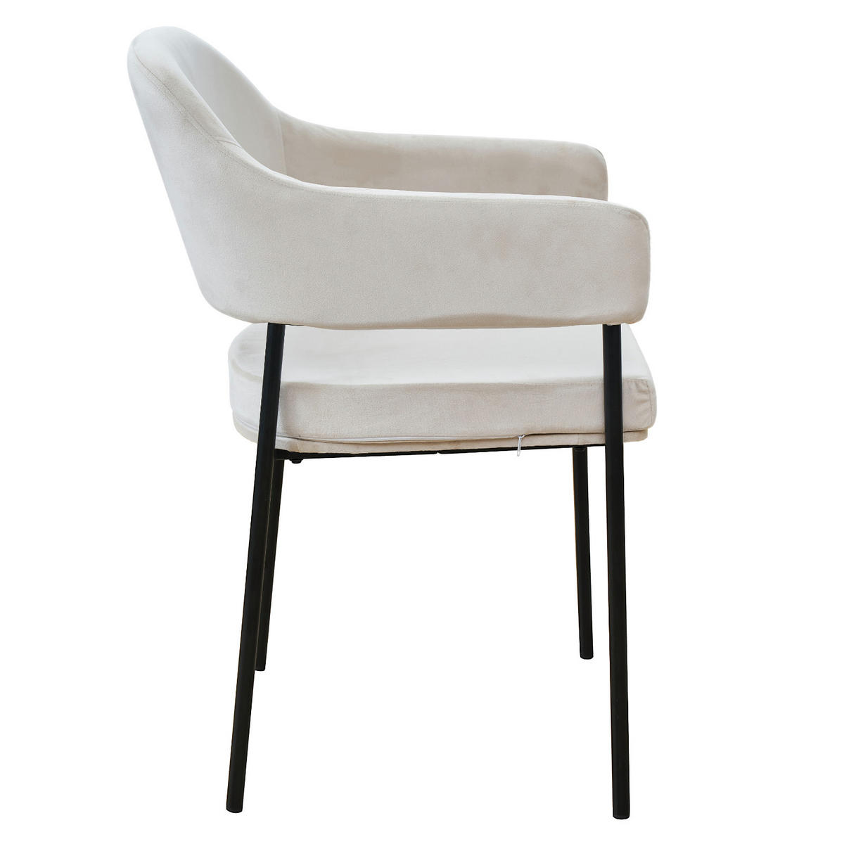 ESSZIMMERSTÜHLE SCARLETT (2er Set) - Creme/Schwarz, Textil/Metall (51/85/53cm) - SVITA