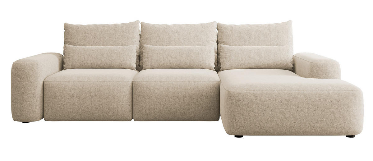 ECKSOFA Carnos Chenille-Bezug in Beige - Beige, Textil (264/162cm) - Selsey