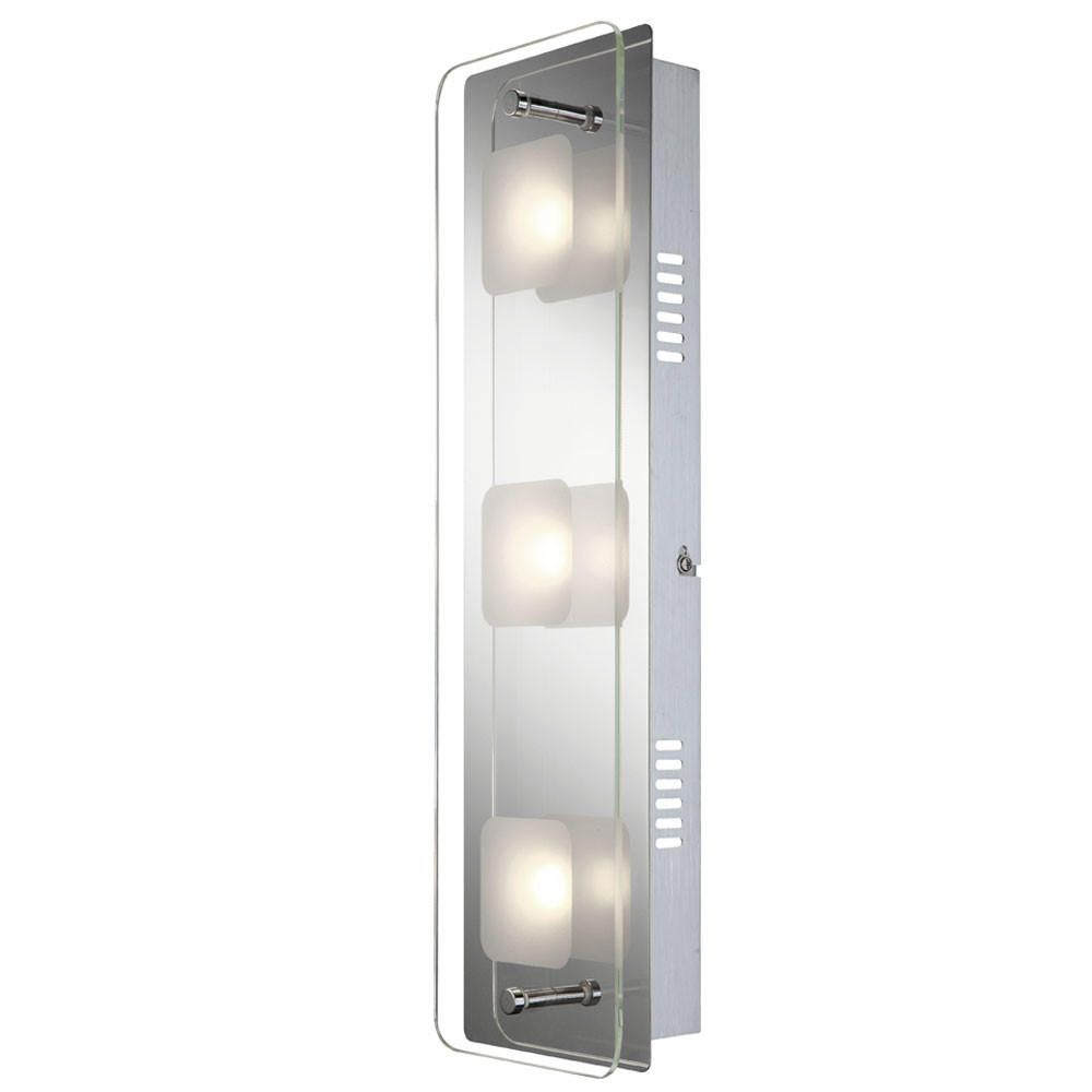 LED WANDLEUCHTE Metall Glas Silber - Silberfarben, Glas (12/6.2/42cm) - Globo Lighting