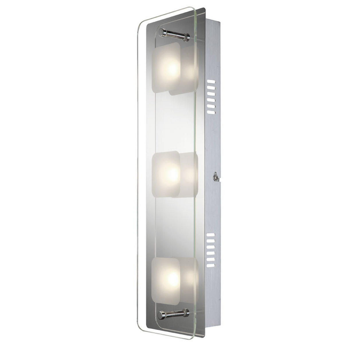 LED WANDLEUCHTE Metall Chrom Silber 2er Set - Silberfarben, Glas (12/6.2/42cm) - Globo Lighting