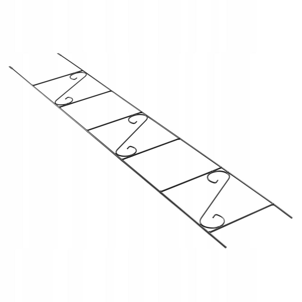 BLUMENGITTER, 26 x 182 cm, Schwarz - Schwarz, Metall (26/182cm) - KADAX