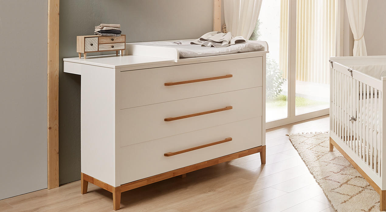 Wickelkommode skandi weiß Holz