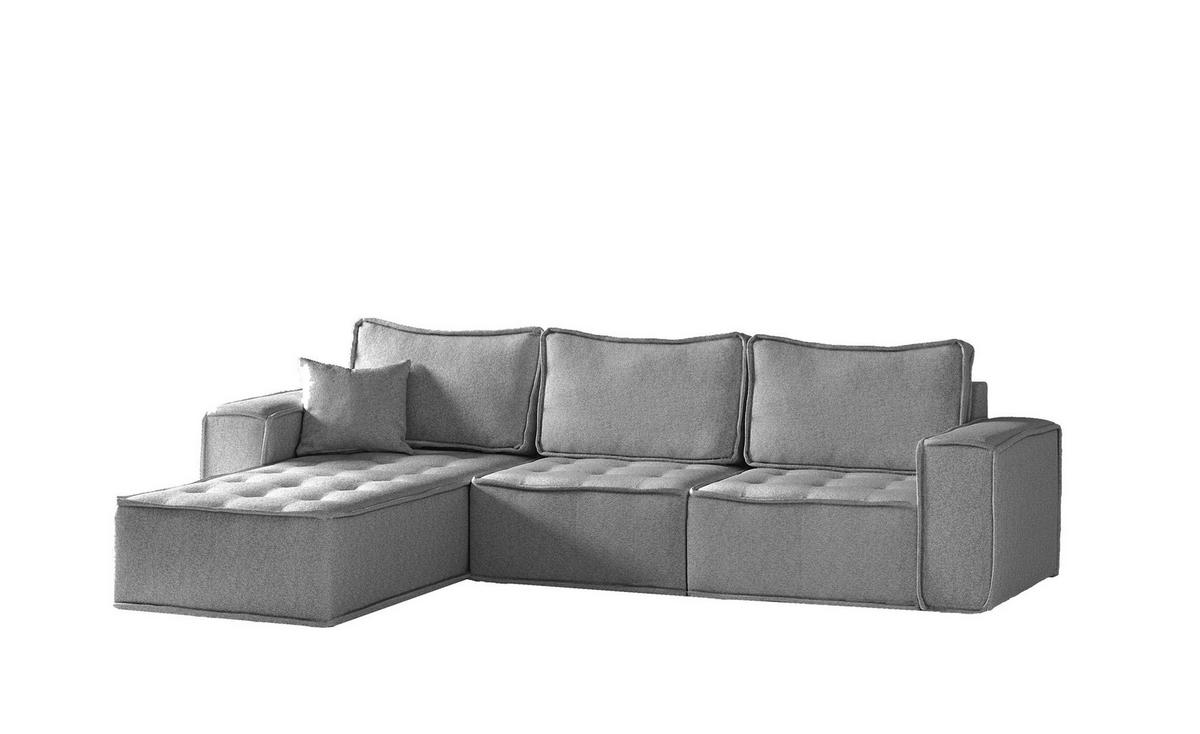 ECKSOFA Sande In Raven - Grau, Holzwerkstoff/Textil (292/192cm) - Fun Möbel