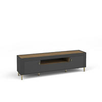 TV-SCHRANK Mossa Schwarz - Goldfarben/Schwarz, Holzwerkstoff (177/52/40cm) - Bettso