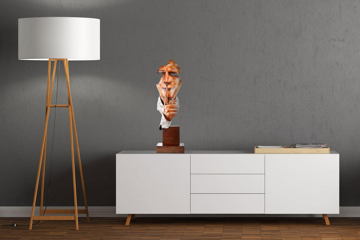 METALLSKULPTUR Beige 70/20 cm - Beige, Metall (2.07/20/20cm) - KUNSTLOFT