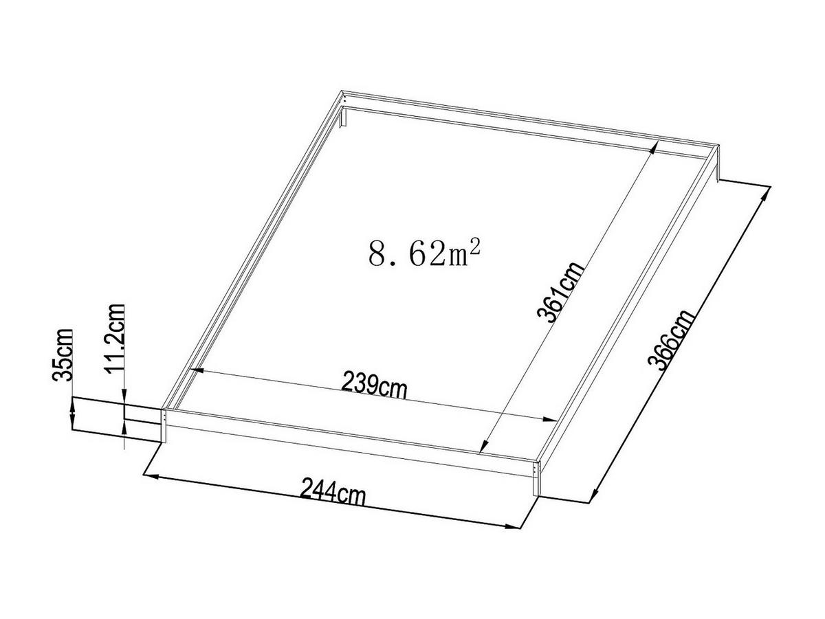 SELBSTTRAGENDES Gewächshaus - 244cm x 366cm - Polycarbonat - anthrazitgrau - COROLLE - Anthrazit, Kunststoff (244/225/366cm) - Vente-Unique