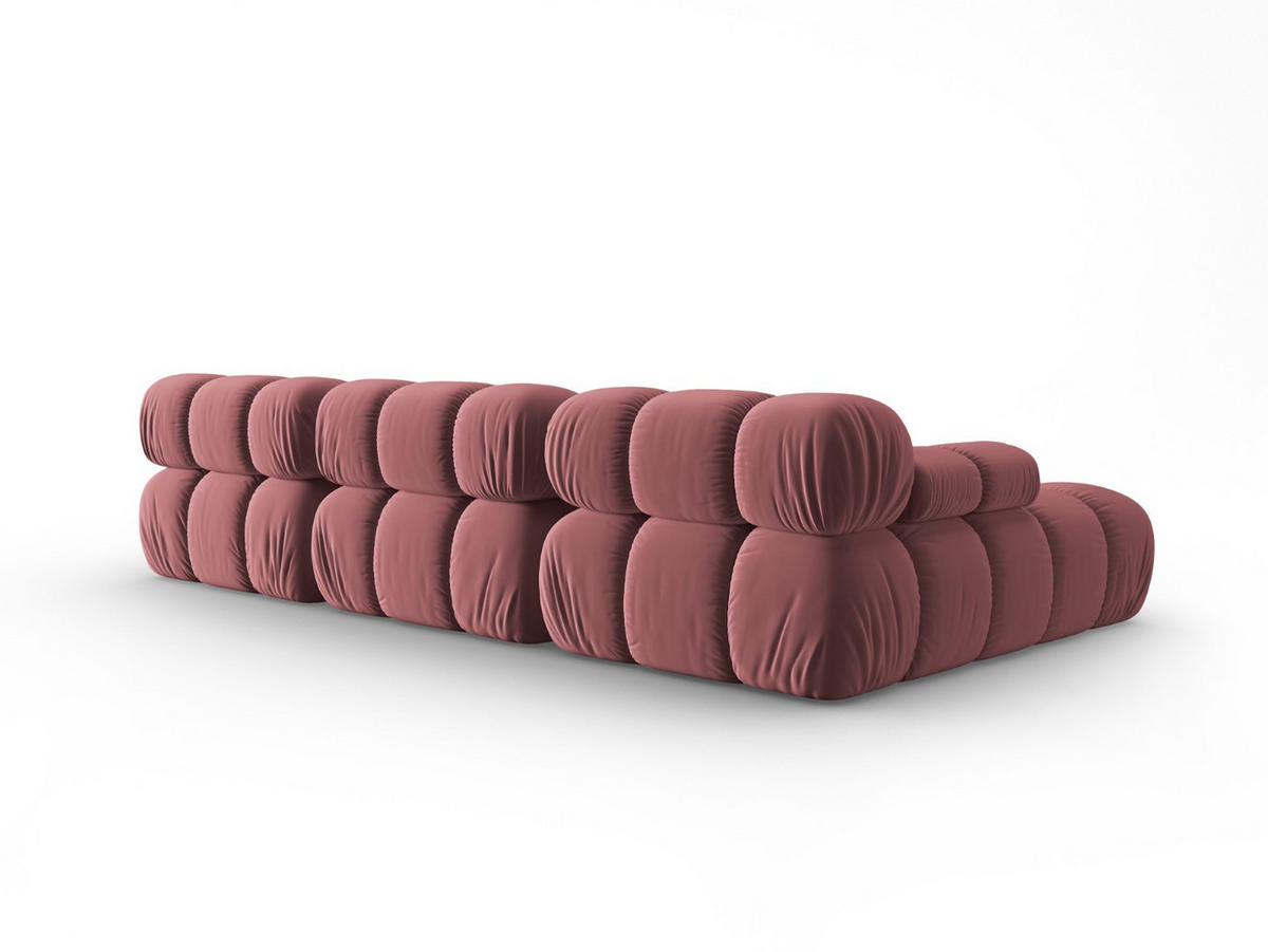 MODULARES-ECKSOFA links Bellis aus Samt rosa 4 Sitzplätze - Pink, Textil (122/285cm) - Micadoni