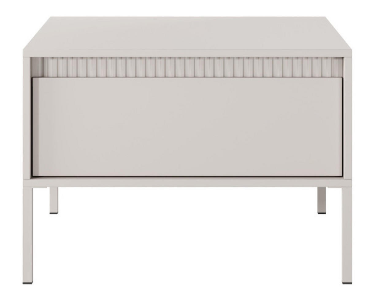 TISCH Beigefarben ENSO Stilvolle Beine Mit Metallgestell - Beige, Holzwerkstoff (68/68/48.4cm) - Sepro Meble