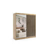 KLEIDERSCHRANK VILAN mit Spiegel - 200 cm - Eichefarben|Eiche Wotan - Eichefarben/Eiche Wotan, Holzwerkstoff (200/215/61cm) - ALTDECOR