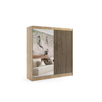 KLEIDERSCHRANK VILAN mit Spiegel - 200 cm - Eichefarben|Eiche Wotan - Eichefarben/Eiche Wotan, Holzwerkstoff (200/215/61cm) - ALTDECOR