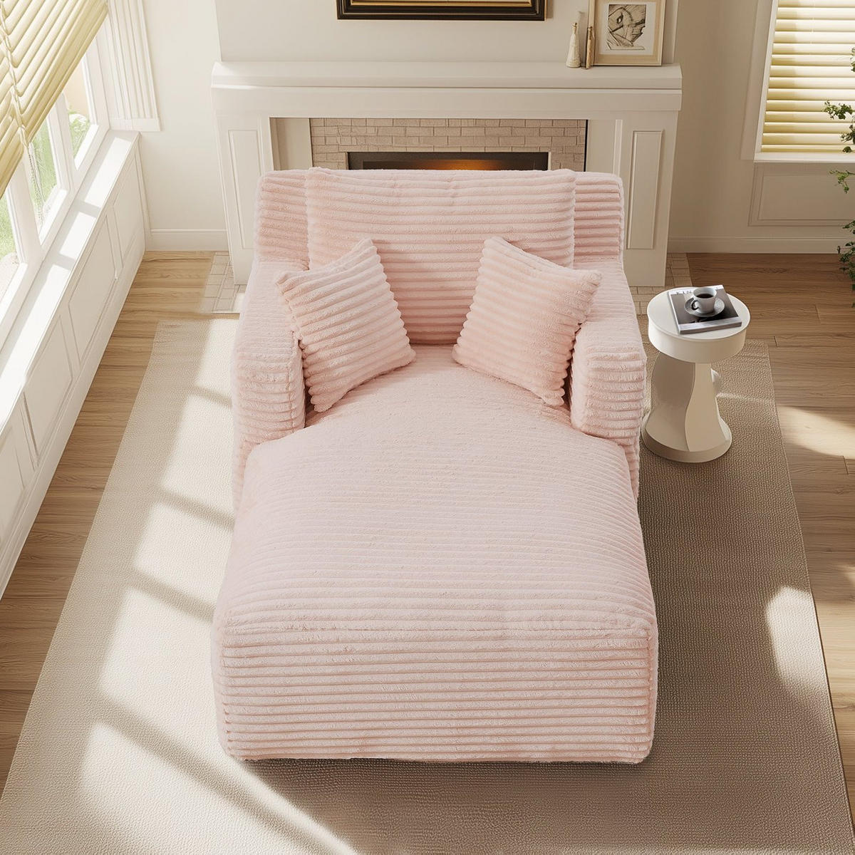 SOFA Cord Pink - Rosa, Textil (100/82/166cm) - WISHDOR