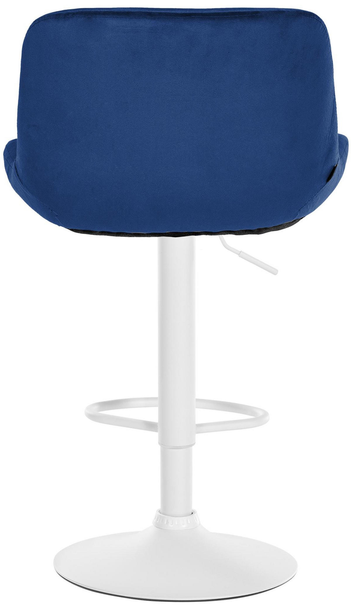 BARHOCKER Samt blau - Blau/Weiß, Textil/Metall (50/85/50cm) - CLP
