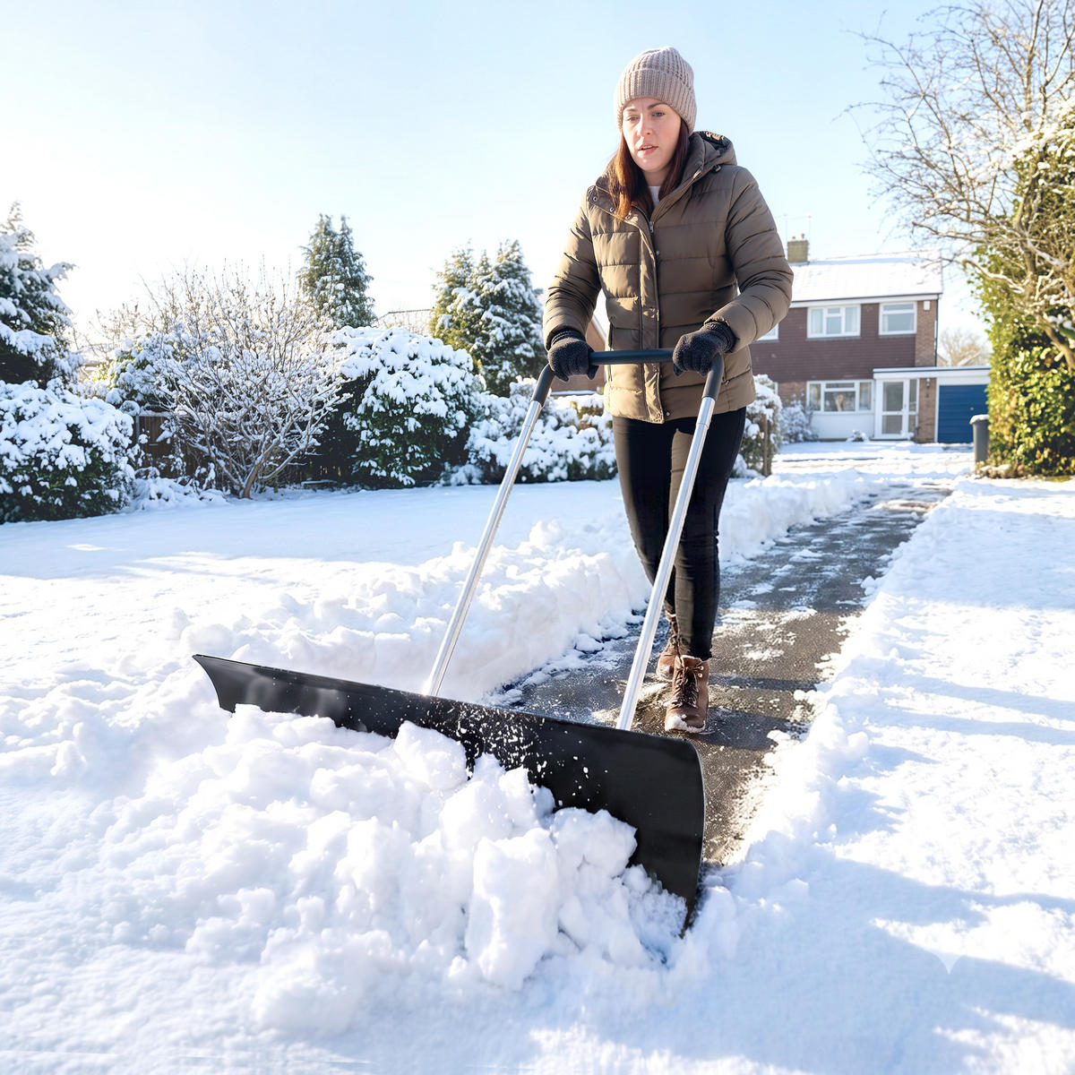 SCHNEESCHAUFEL Aluminium Schwarz - Schwarz, Metall (60/122/95cm) - Outsunny