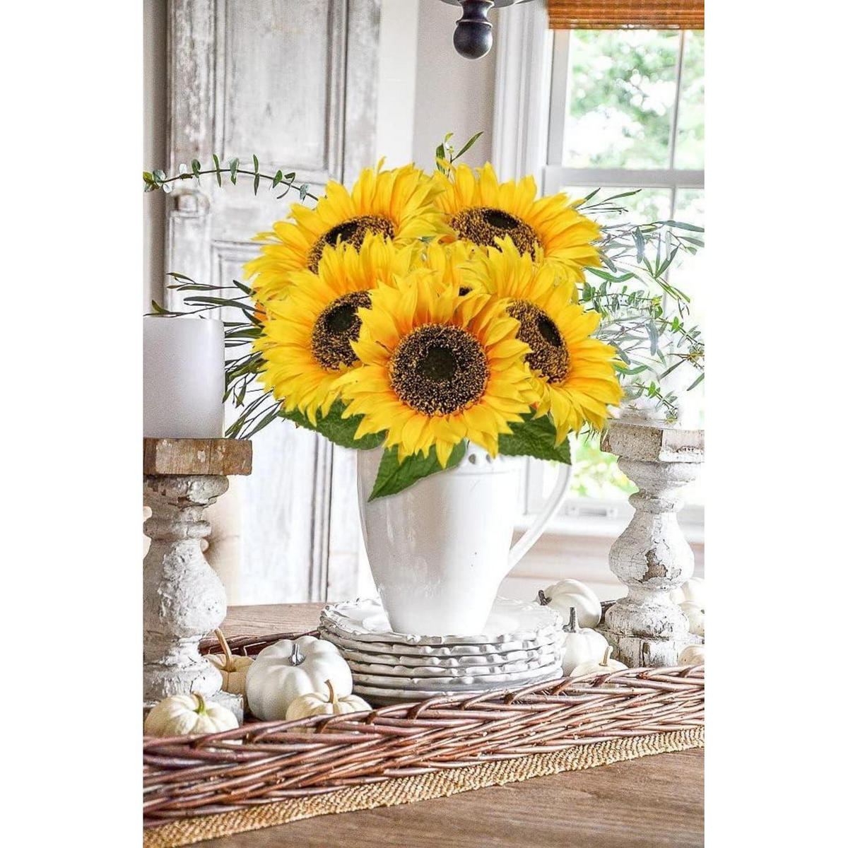 KUNSTBLUMEN Sonnenblumen 83 cm - Gelb, Textil (65cm)