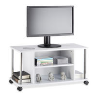 FERNSEHTISCH - Weiß, Holzwerkstoff/Metall (80/41.5/40cm) - Relaxdays