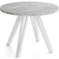 ESSTISCH Ravero runder ausziehbarer, Beton grau 100/100/77 cm - Hellgrau/Weiß, Holz/Holzwerkstoff (100/100/77cm) - WFL GROUP