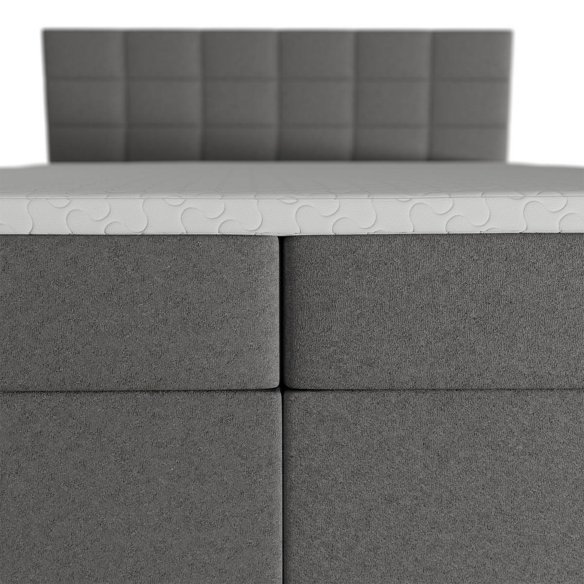 BOXBETT Seattle hellgrau 180x200 cm Malmo-Stoff - Hellgrau, Textil (180/200cm) - Juskys