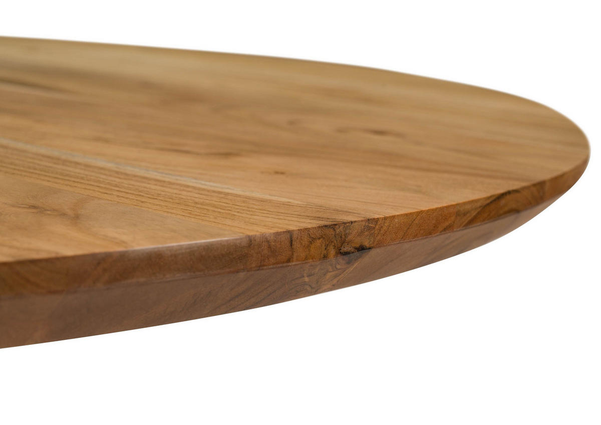 ESSTISCH rund Akazie 120x120x76 natur lackiert - Naturfarben, Holz (120/120/76cm) - Massivmoebel24