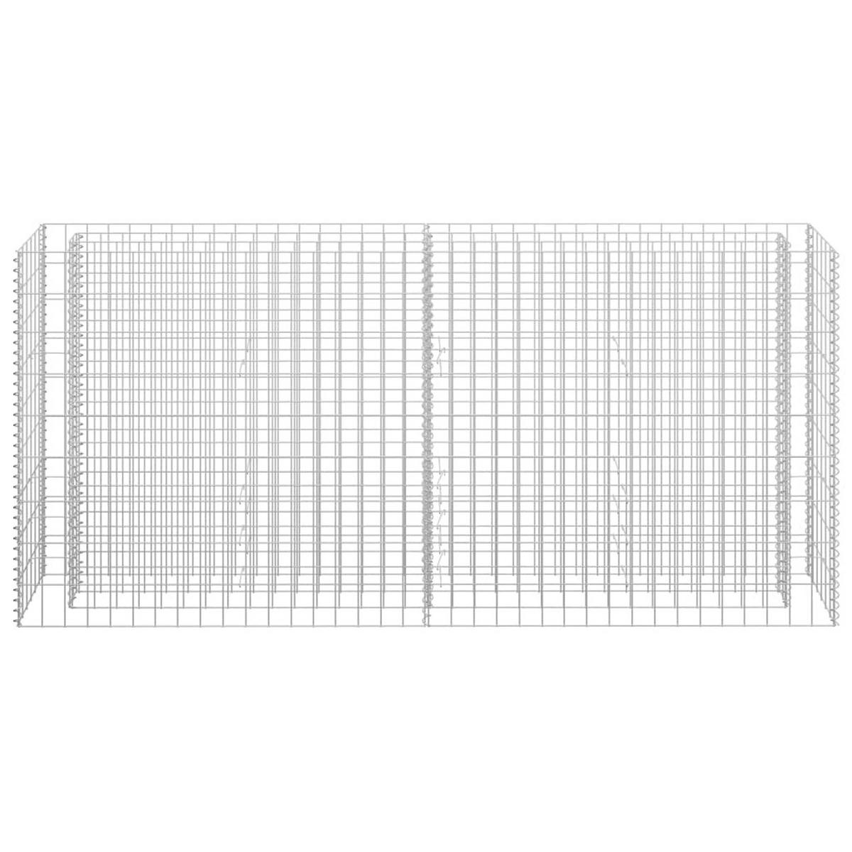 GABIONEN-HOCHBEET Verzinkter Stahl 180×30×90 cm - Silberfarben, Metall (180/90/30cm) - furnicato