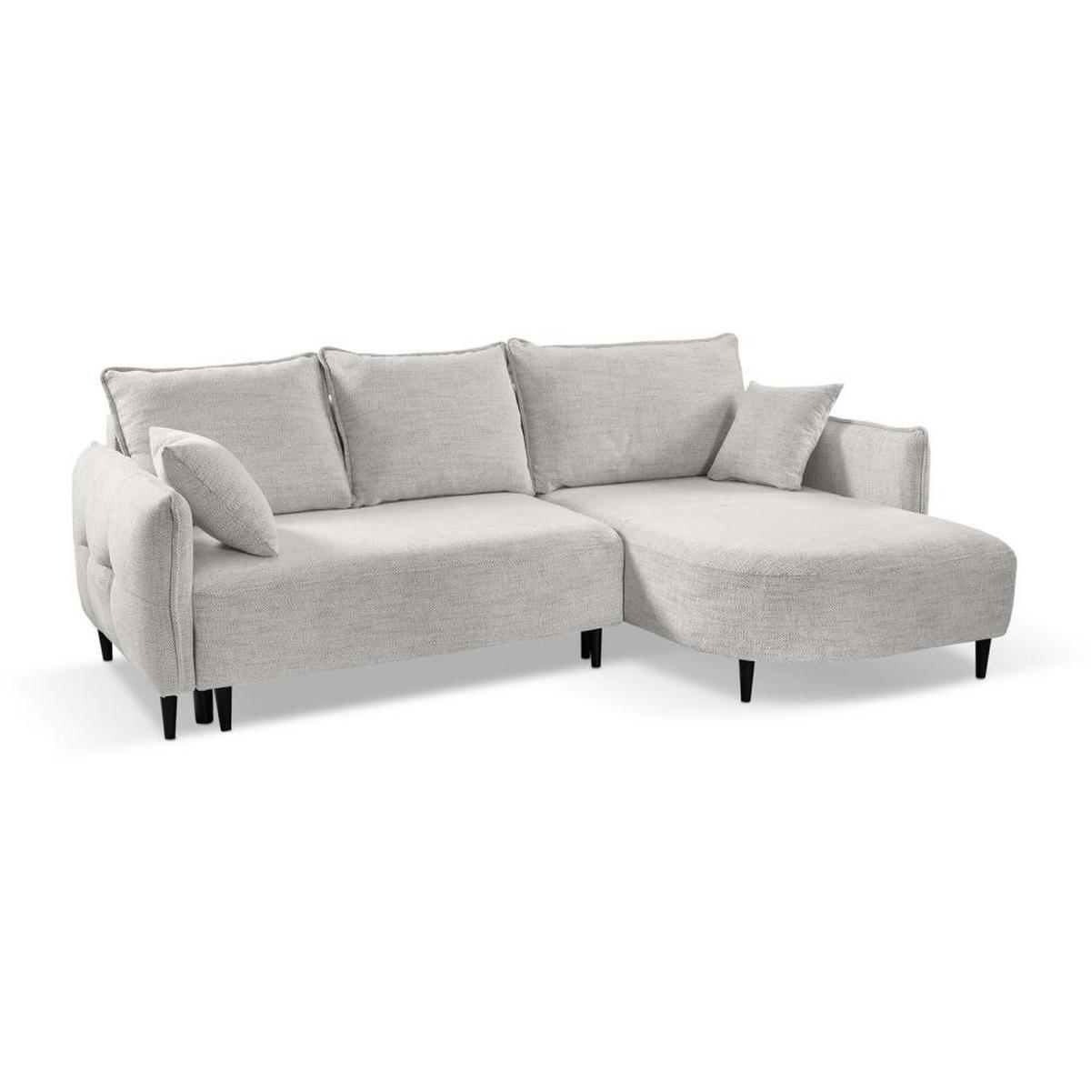 ECKSCHLAFSOFA Sycylia rechts beige - Beige/Schwarz, Textil (244/165cm) - Beautysofa