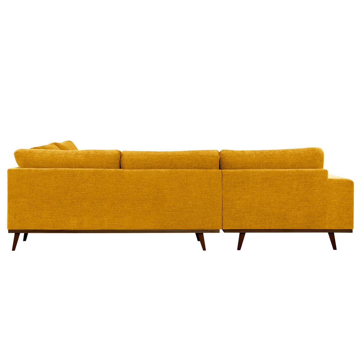 ECKSOFA mit Ottomane - Gelb/Buchefarben, Buchenholz/Textil (287/219cm) - home24