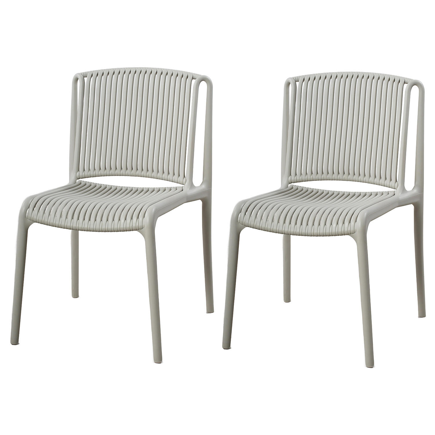 GARTENSTUHL - 2er-Set - Polypropylen - Beige, Kunststoff (53/83/56cm) - home24