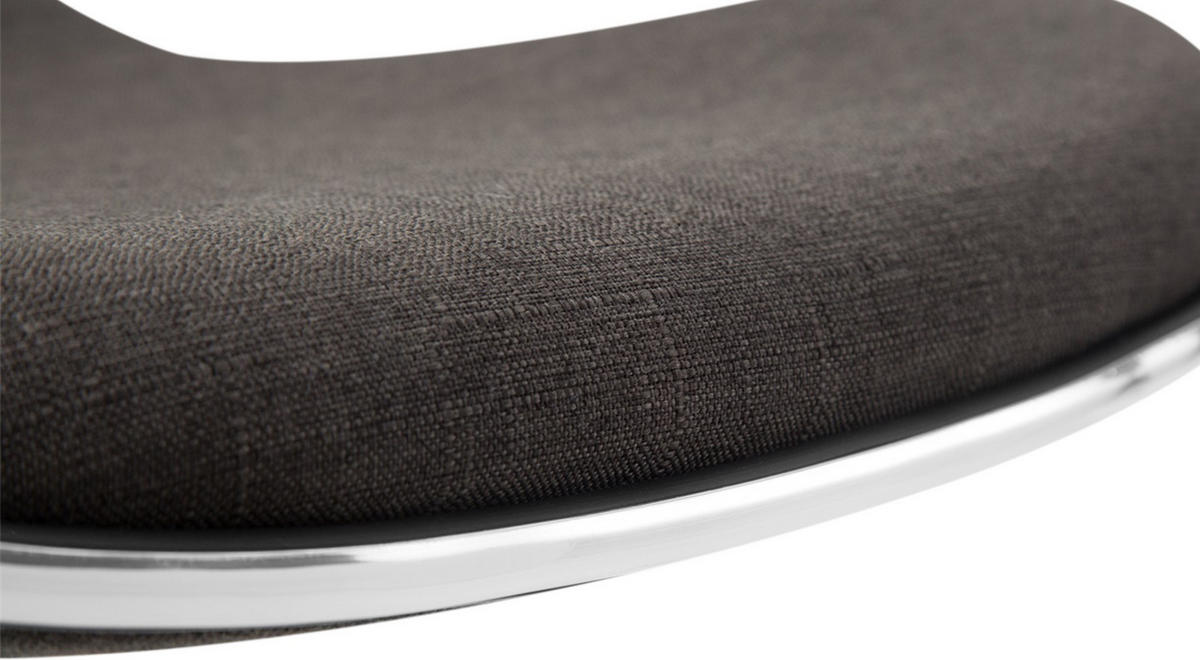 BARHOCKER Stoff dunkelgrau - Dunkelgrau/Weiß, Textil/Metall (45/71/45cm) - CLP