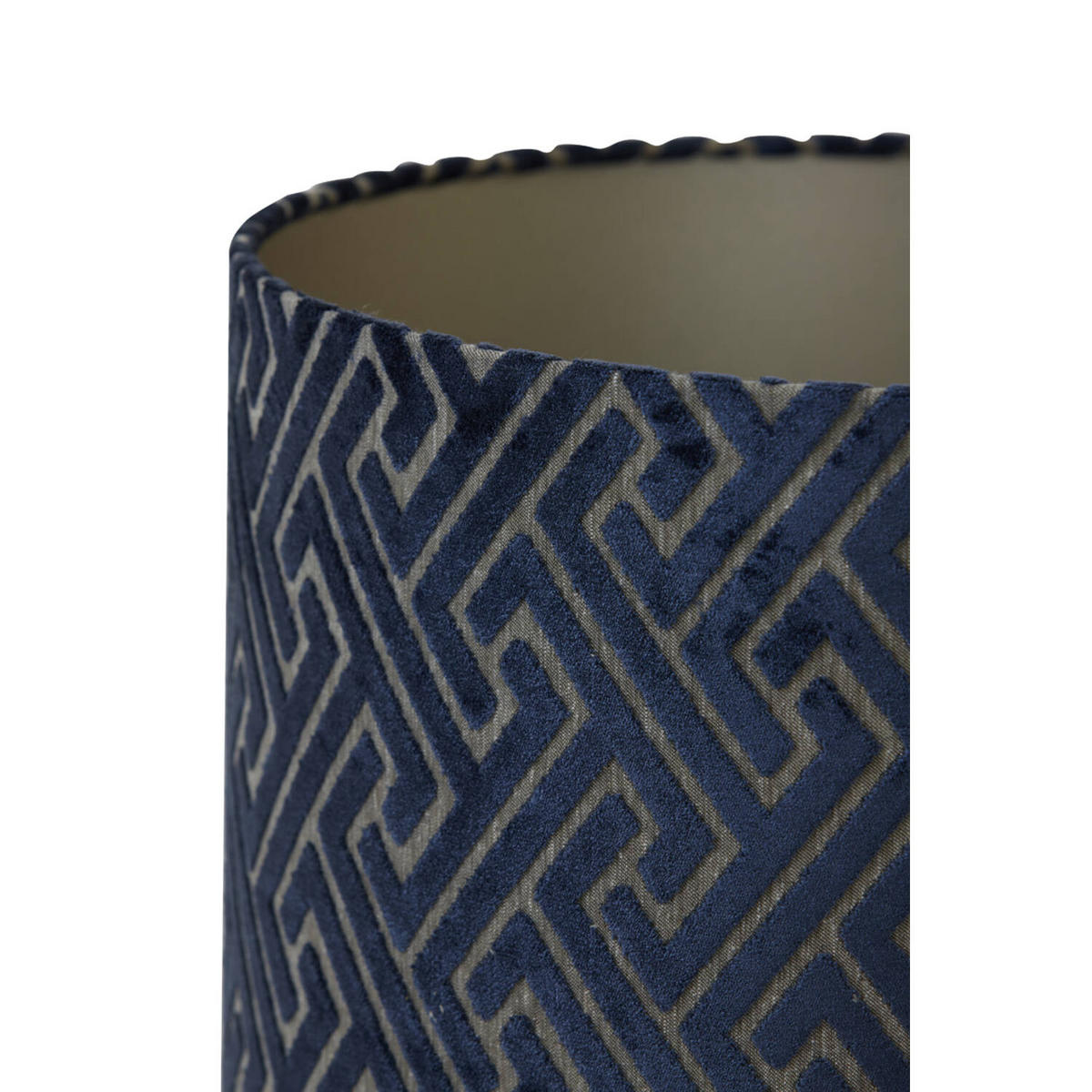 LAMPENSCHIRM MAZE Ø35x30 cm, dunkelblau-taupe - Dunkelblau, Textil (35/35/30cm) - Light & Living