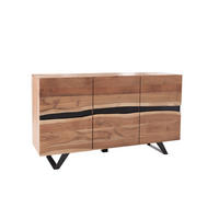 SIDEBOARD AMAZONAS Akazie Natur 150cm - Schwarz/Braun, Holz/Metall (150/85/43cm) - riess-ambiente