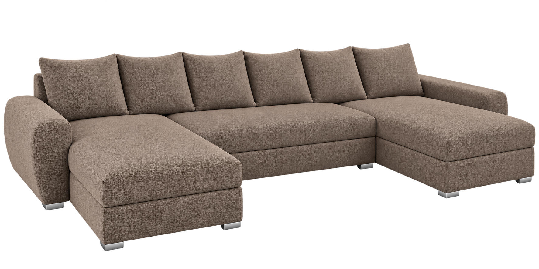 Wohnideebilder Wohnlandschaft Taupe 308x85x140 cm
