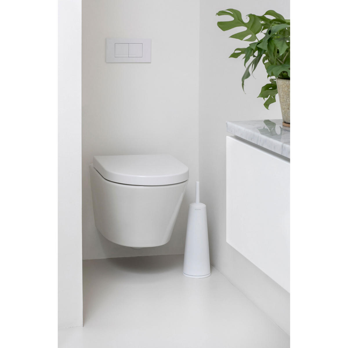 TOILETTENBÜRSTENGARNITUR ReNew, Weiß - Weiß, Metall (18.5/13.6/43cm) - Brabantia