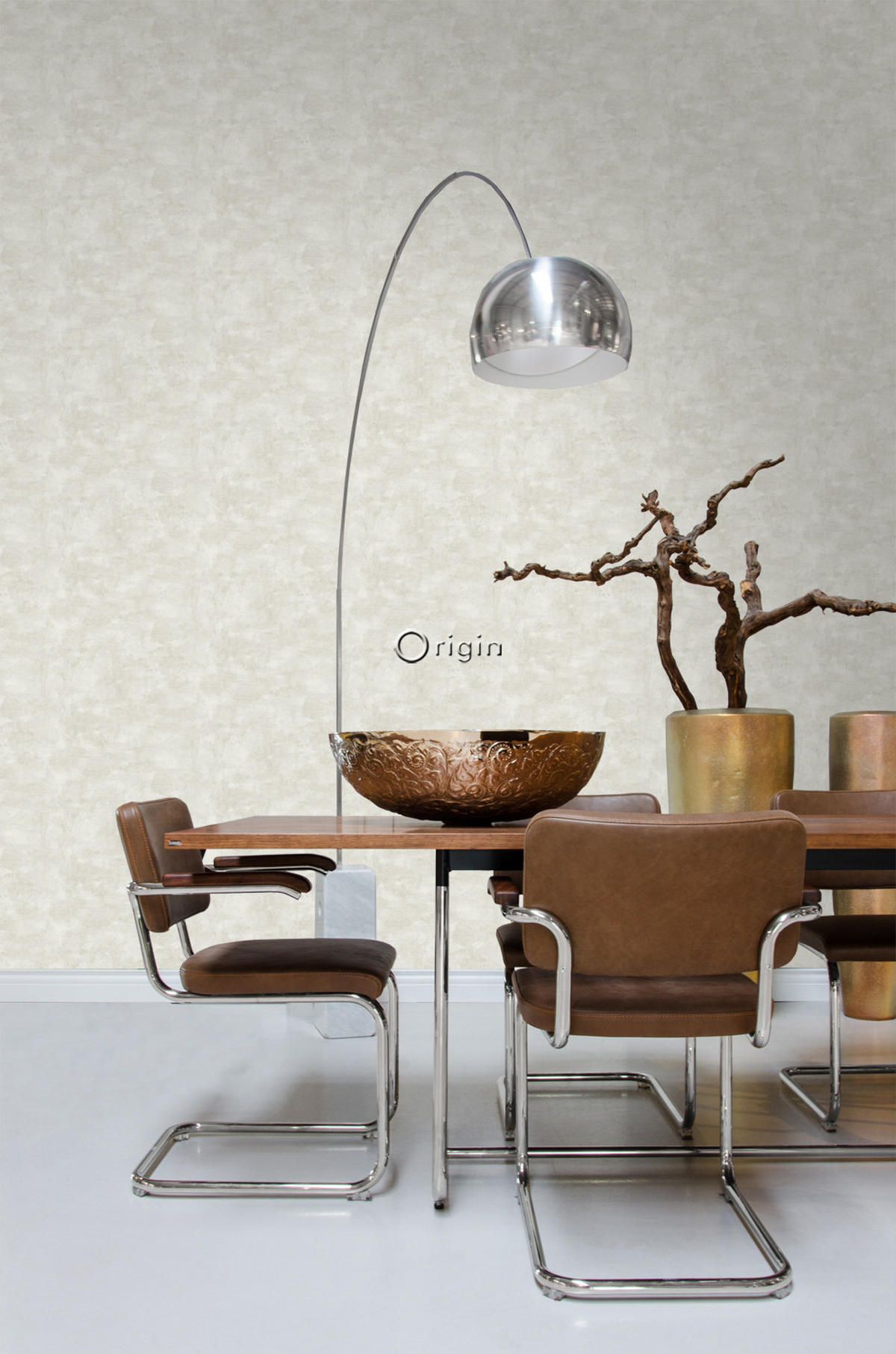 TAPETE Betonoptik 53 cm x 10.05 m - Beige, Papier (53/1000cm) - Origin Wallcoverings