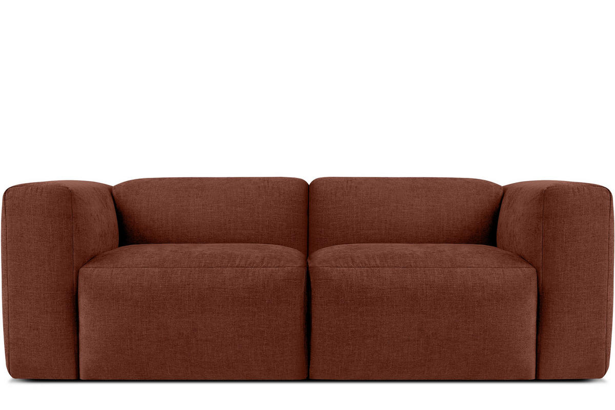 2-SITZER-MODULSOFA BUFFO mit extrem weicher und bequemer Sitzfläche, Gewebestoff, orange - Dunkelorange, Textil (210/73/96cm) - KONSIMO®