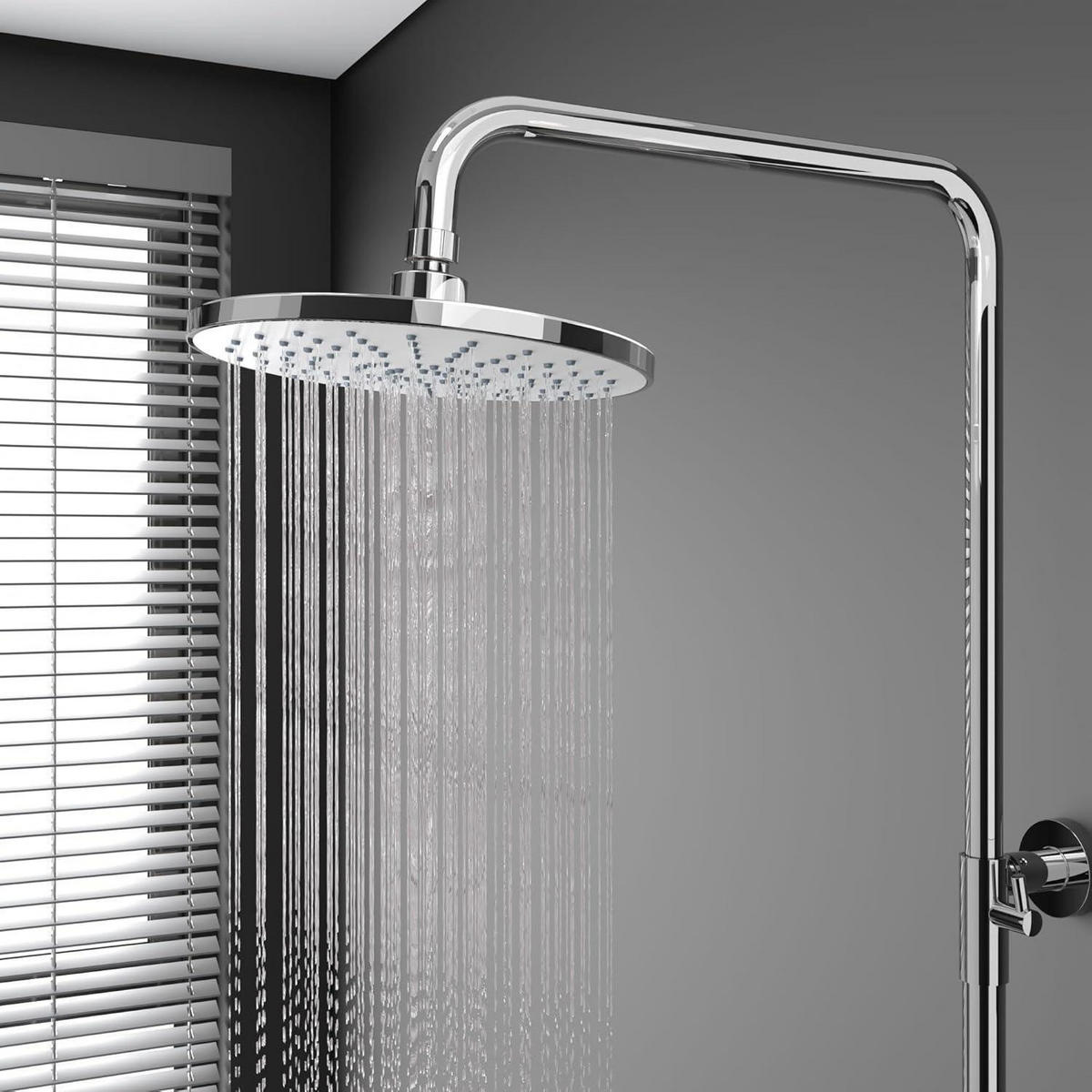 REGENDUSCHE 23 cm Chrom/Weiß Wassersparend - Silberfarben, Kunststoff (23/12.7/23cm)
