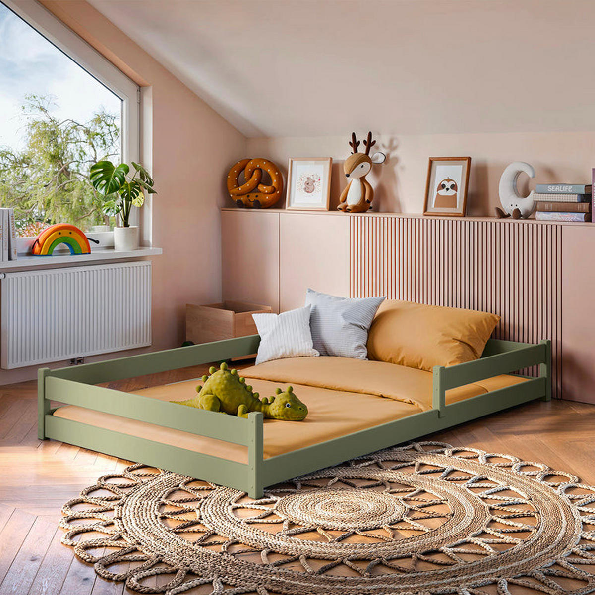 BETT 120/200 Lily Olive - Grün, Holz (120/200cm) - Petits-meubles