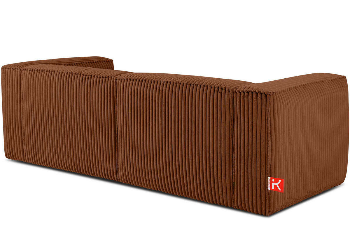 3-SITZER-SOFA FEROX Modern, Cord-Stoff, rot - Rot, Textil (246/73/96cm) - KONSIMO®