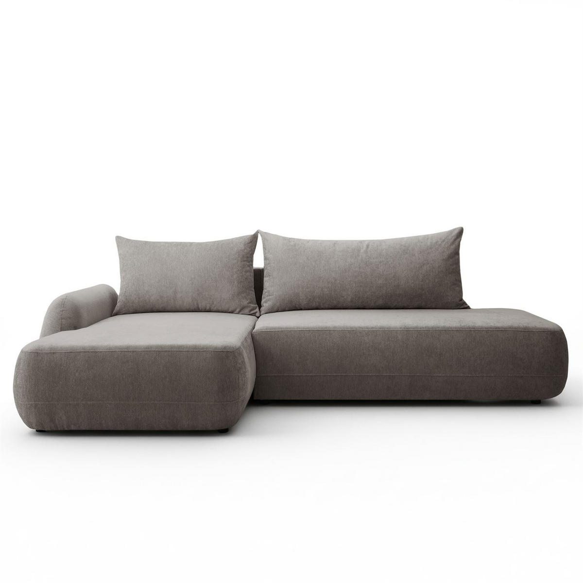 ECKSOFA GOYA mit Schlaffunktion und Bettkasten, Linke, Perfect Harmony 85 - Hellgrau, Textil (184/302cm) - Lookway