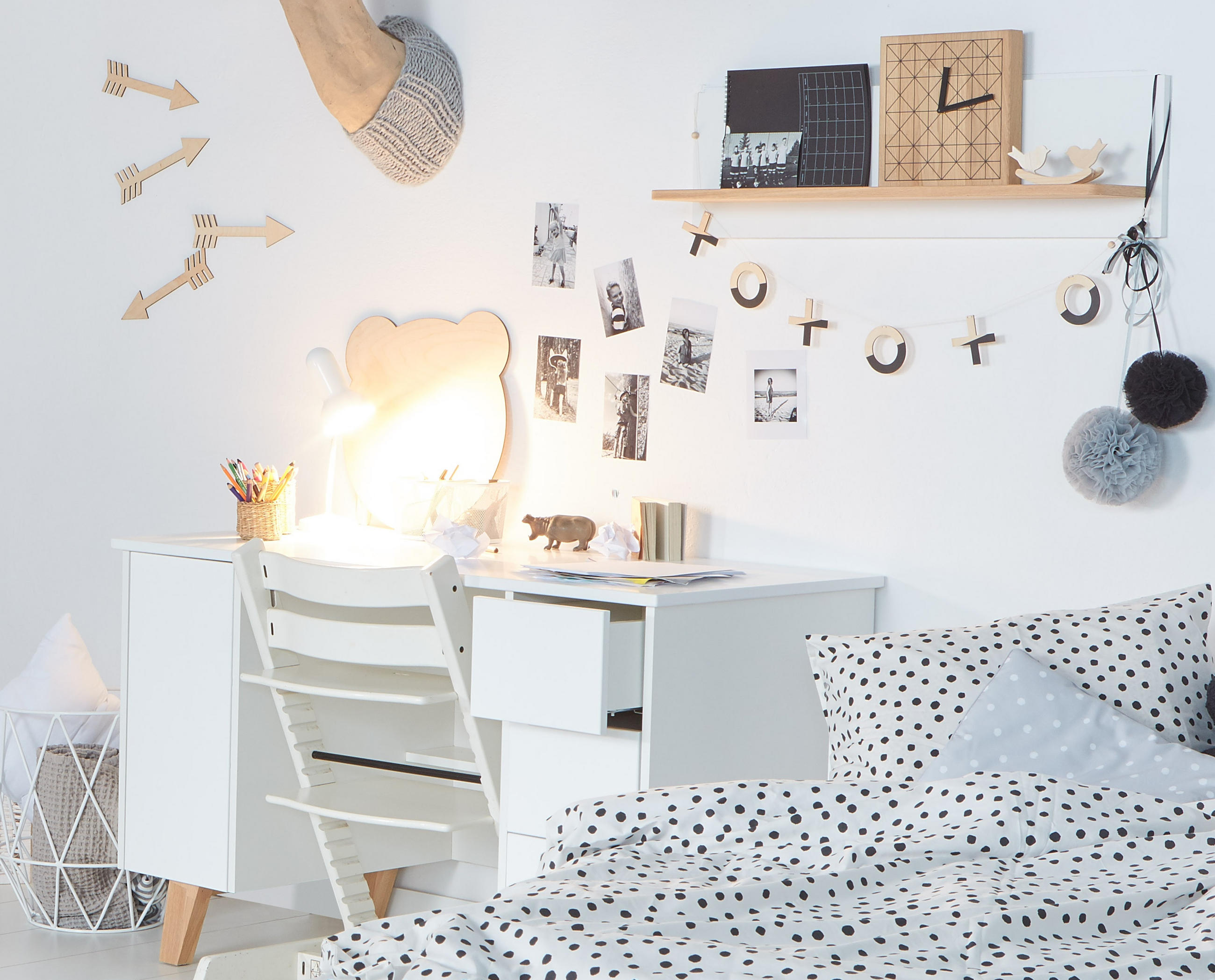 KINDERSCHREIBTISCH Zara - Weiß, Holzwerkstoff (123.4/76/60cm) - RAUMHIRSCH FURNITURE