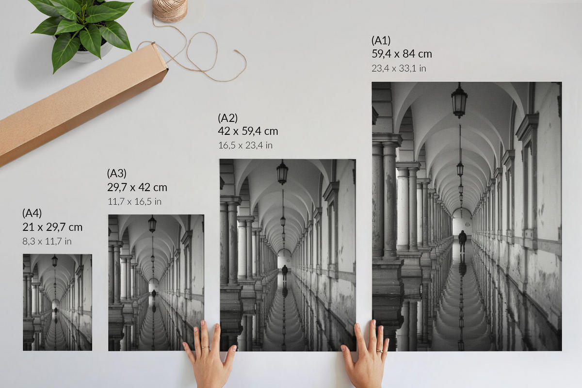 POSTER - 21x29 cm - Visual Echo - Architektonische Symmetrie - Schwarz, Textil (21/29.7/0.1cm) - TULUP