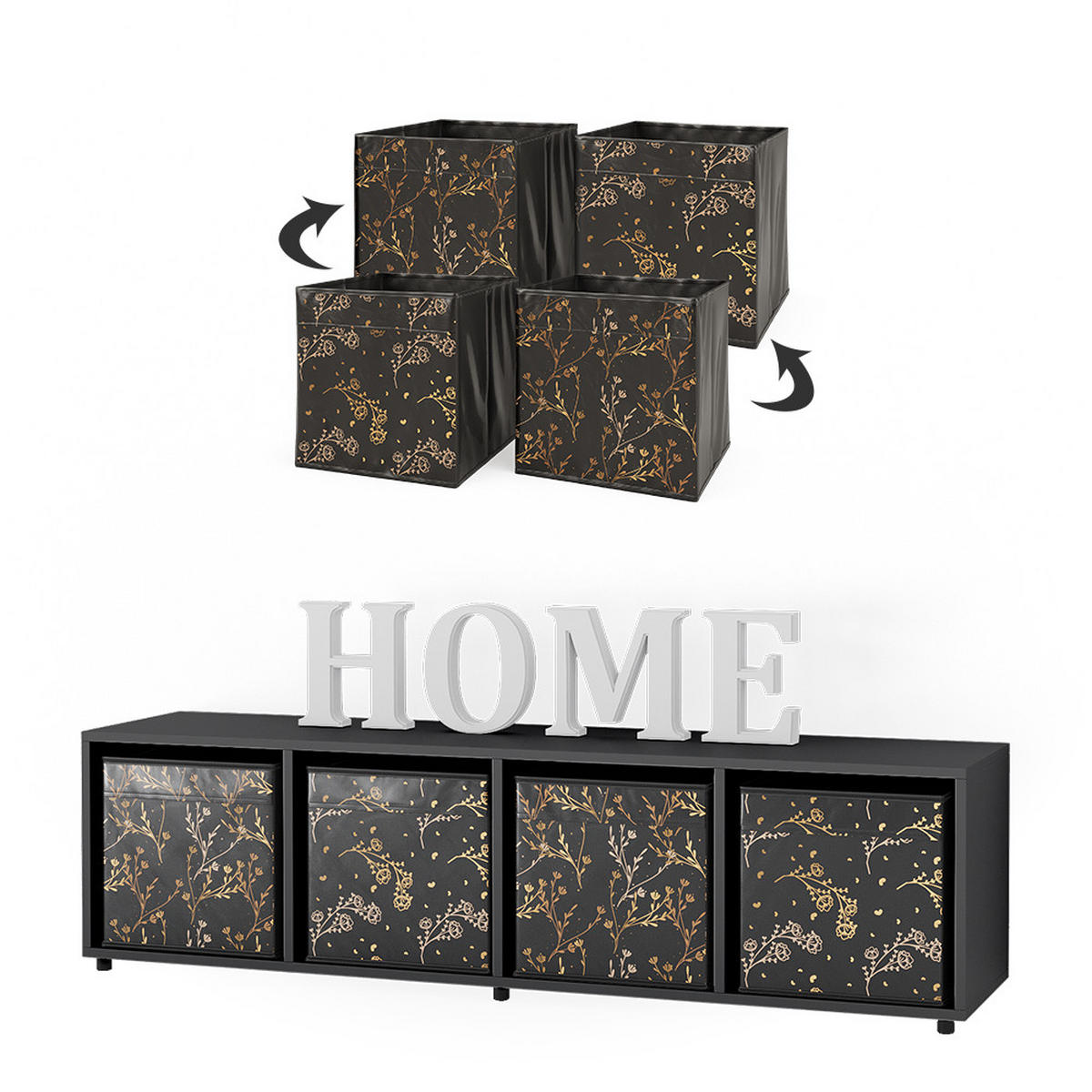 DĚLICÍ STĚNA Ludus Černá - černá, kompozitní dřevo (142.5/36.2/33cm) - Vicco