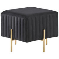 HOCKER Dayton 48/48/41 cm - Schwarz, Textil (48/41/48cm) - Beliani