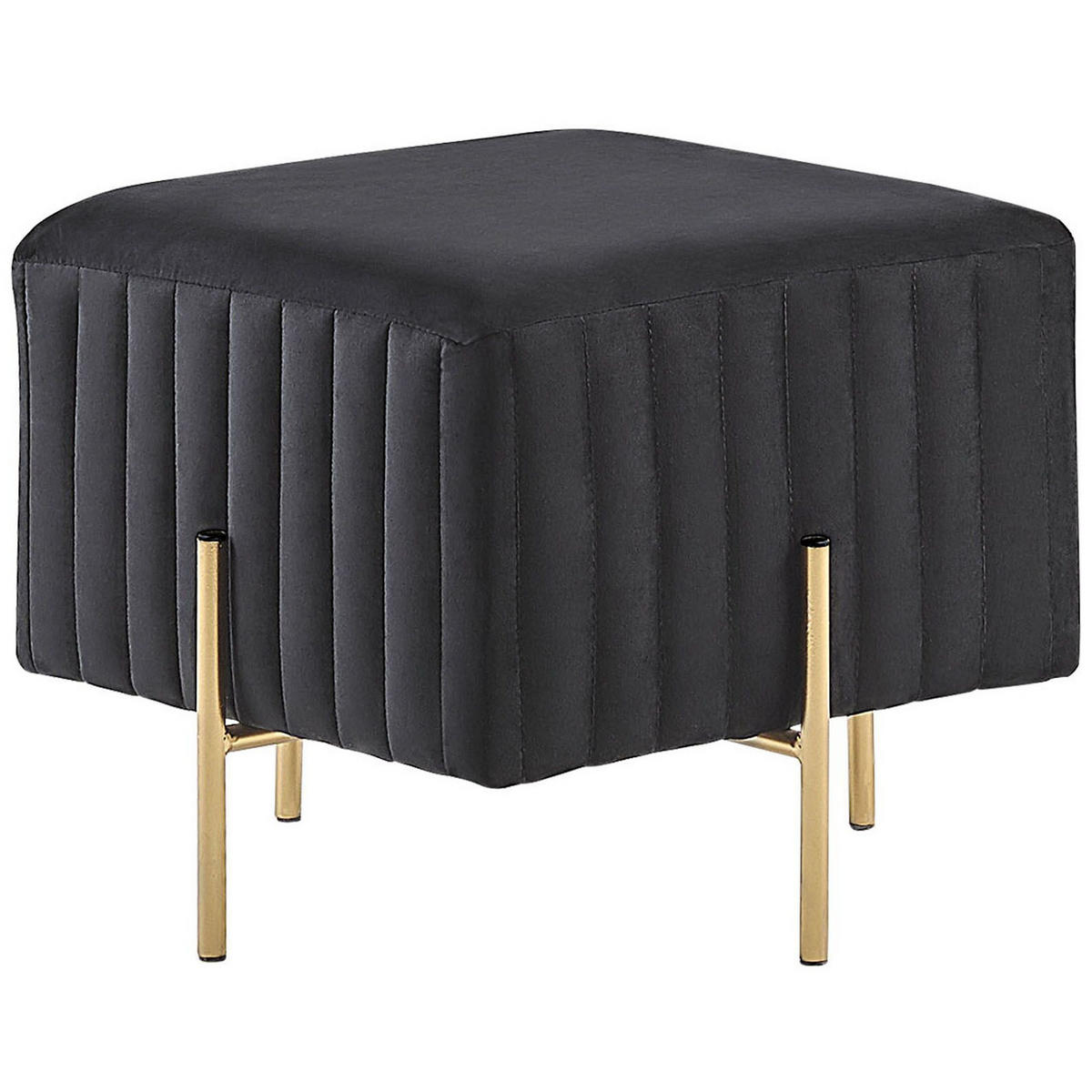 HOCKER Dayton 48/48/41 cm - Schwarz, Textil (48/41/48cm) - Beliani